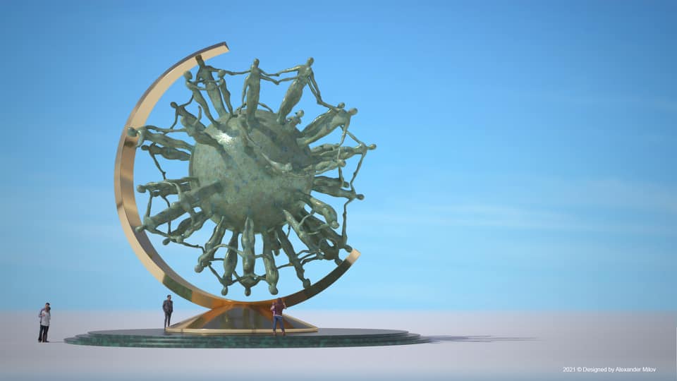 Одесский скульптор готовит 9-тонную модель коронавируса в Дубае